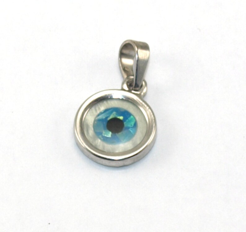 AMM-15 925 Sterling Silver Evil Eye Charm with synthetic stone.