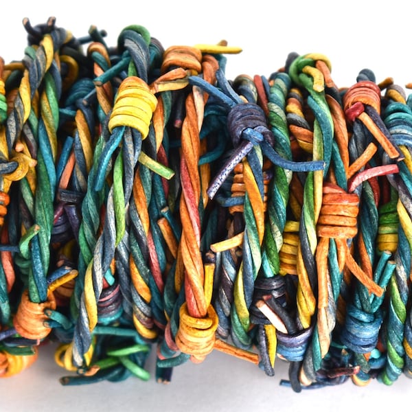 Wielokolorowy skórzany drut kolczasty, szpula 10 metrów