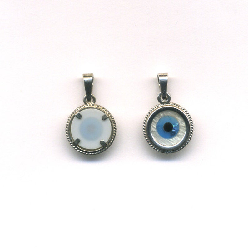 AMM-15 925 Sterling Silver Evil Eye Charm with synthetic stone.