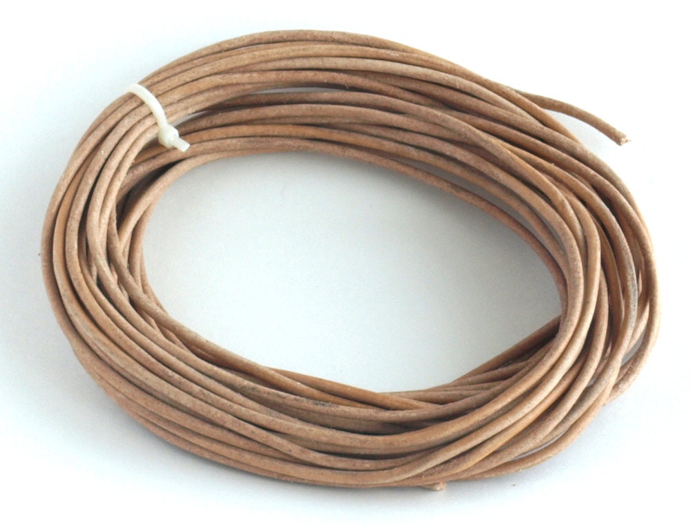 Greek Crafts 1.8 mm Natural Leather Cord 25 Meter Hank (26 Yards)