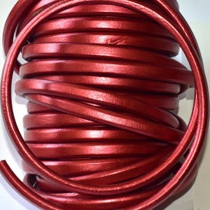 Metallic Cooper, Oval Leather Cord, 8&quot; long 10 X 6 mm suitable for bracelets. Special components available and are sold separately.