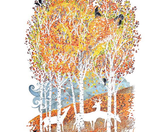 Apparitions of Autumn - PRINT of original watercolor painting