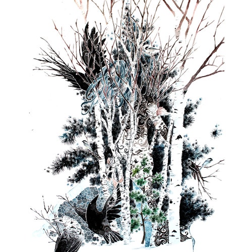 Winter -giclee PRINT of original watercolor