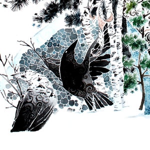 Winter giclee PRINT of original watercolor image 2