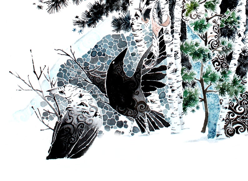 Winter giclee PRINT of original watercolor image 2