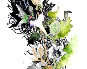 Datura -  PRINT of original watercolor