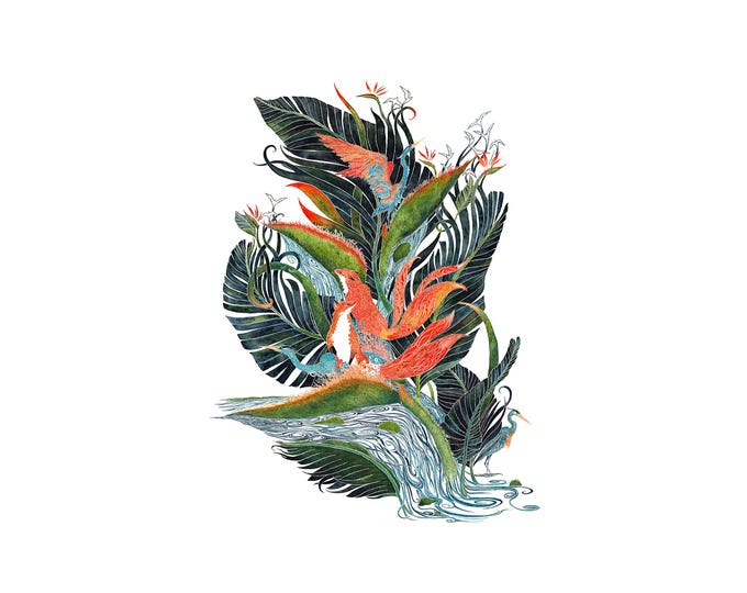 Featured listing image: Paradise - PRINT of original watercolor painting