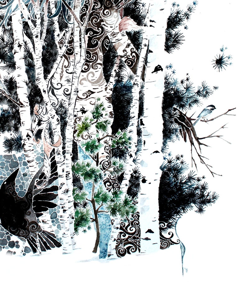 Winter giclee PRINT of original watercolor image 3