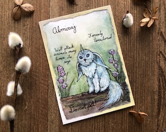 Almiraj Fantasy Field Guide - Archival PRINT of an original watercolor painting ACEO ATC