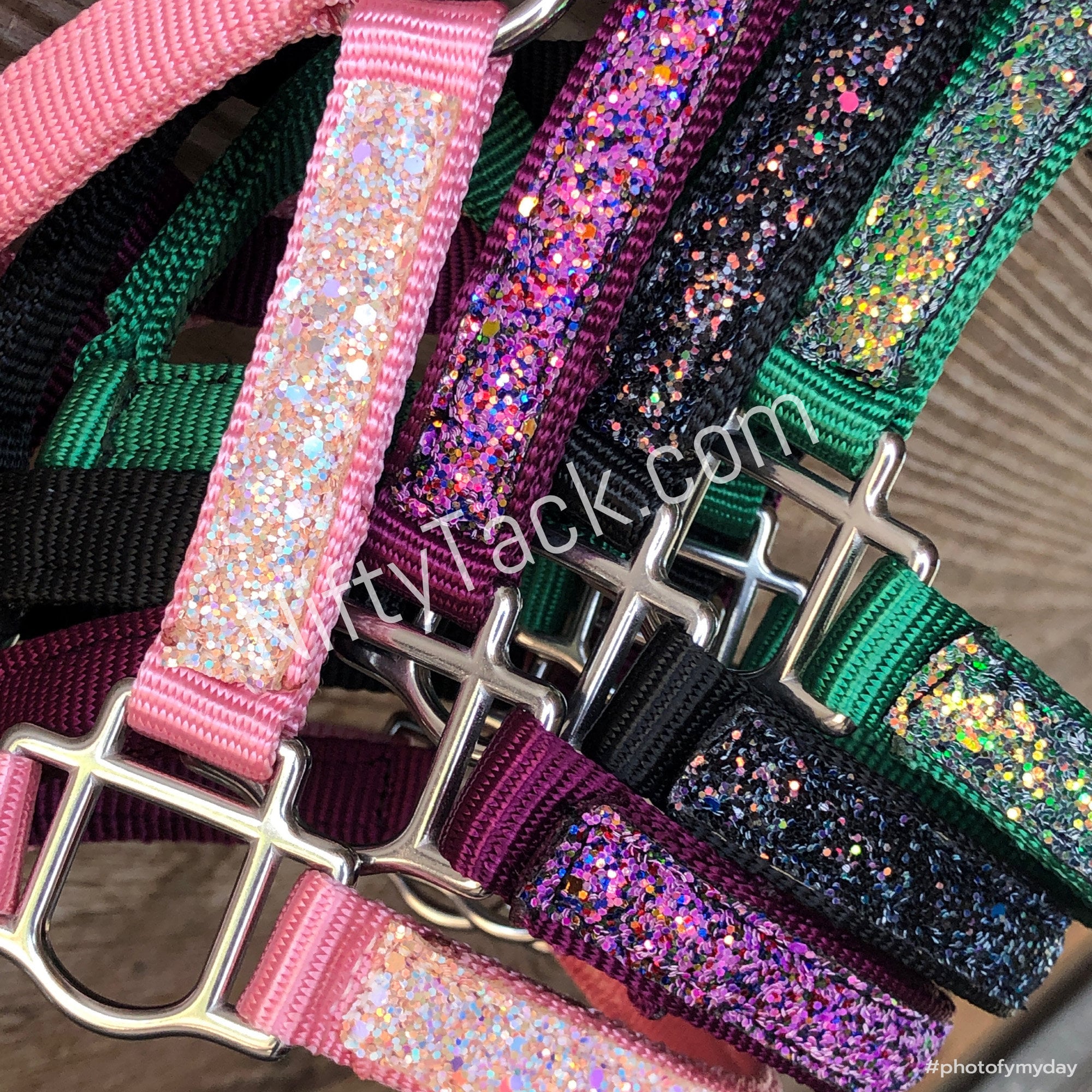 Luxury leather halter with bling