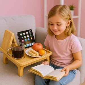 Massiver Buchständer aus Eichenholz für Leseecken und Nachttische - Elegantes Geschenk für Buchliebhaber, handgefertigter Buchhalter