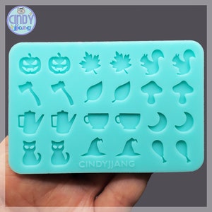 Itty Bitty Shaker Bits #5 ~Fall~ Flat Mold | Shiny Silicone Mold for Resin / Food | Tiny Shapes Shaker Inserts / Fillers