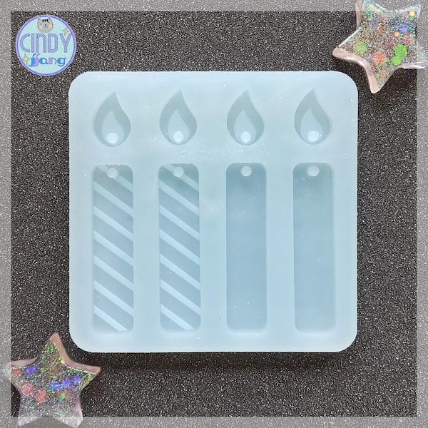 Dangly Birthday Candle Earrings Mold | Anniversary Party Celebration Jewelry Silicone Mold for UV Epoxy Resin, Clay, Wax | Cute Gift Idea