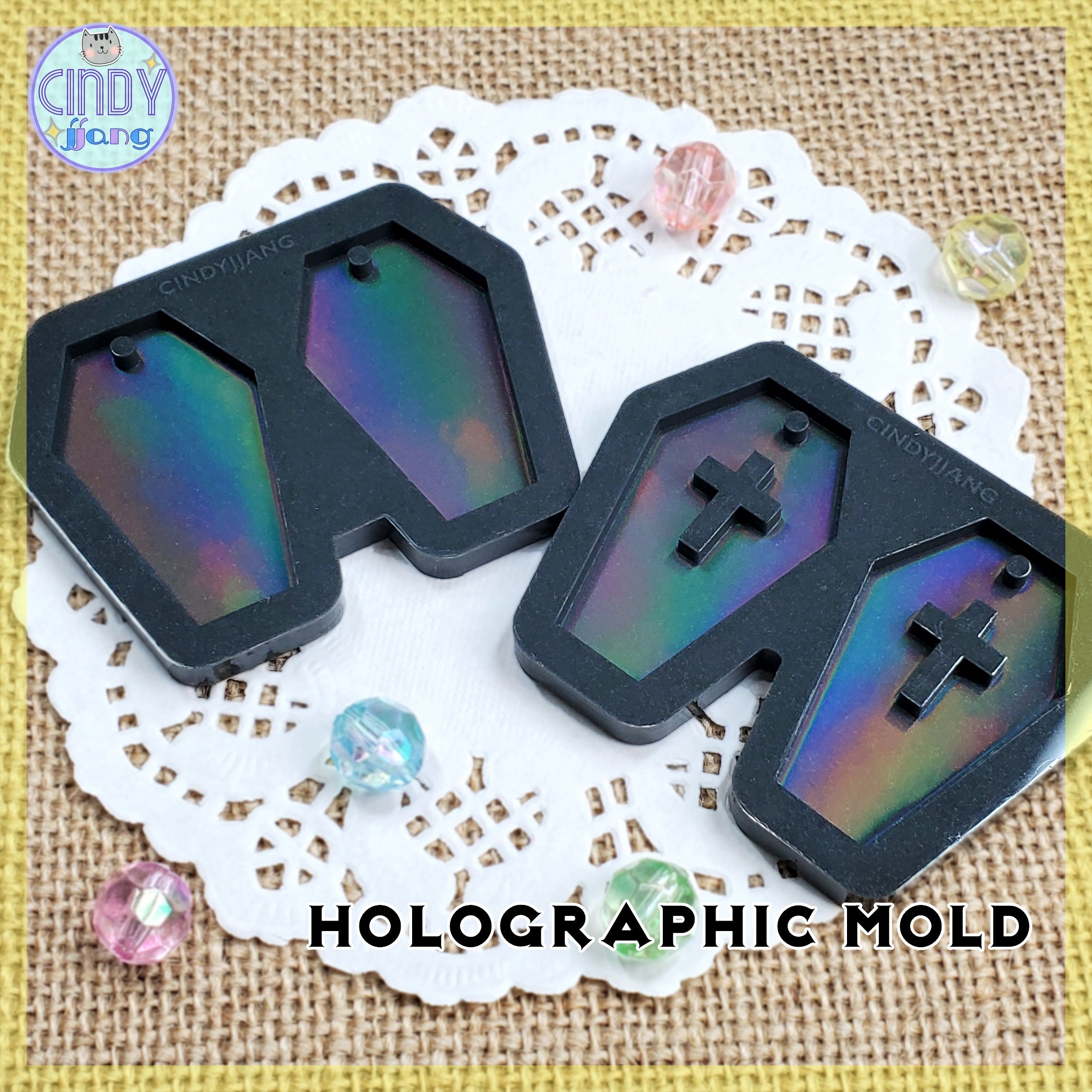 Shiny Round Holographic Silicone Resin Molds, Holographic Mold for Resin,  Holo Mold, Holo Silicone Molds, Holographic Resin Mold 