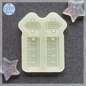 Ruler Pencil Dangly Earrings, Pendants Mold | Shiny Silicone Mold for Resin Craft | for Epoxy, UV Resin, Polymer Clay