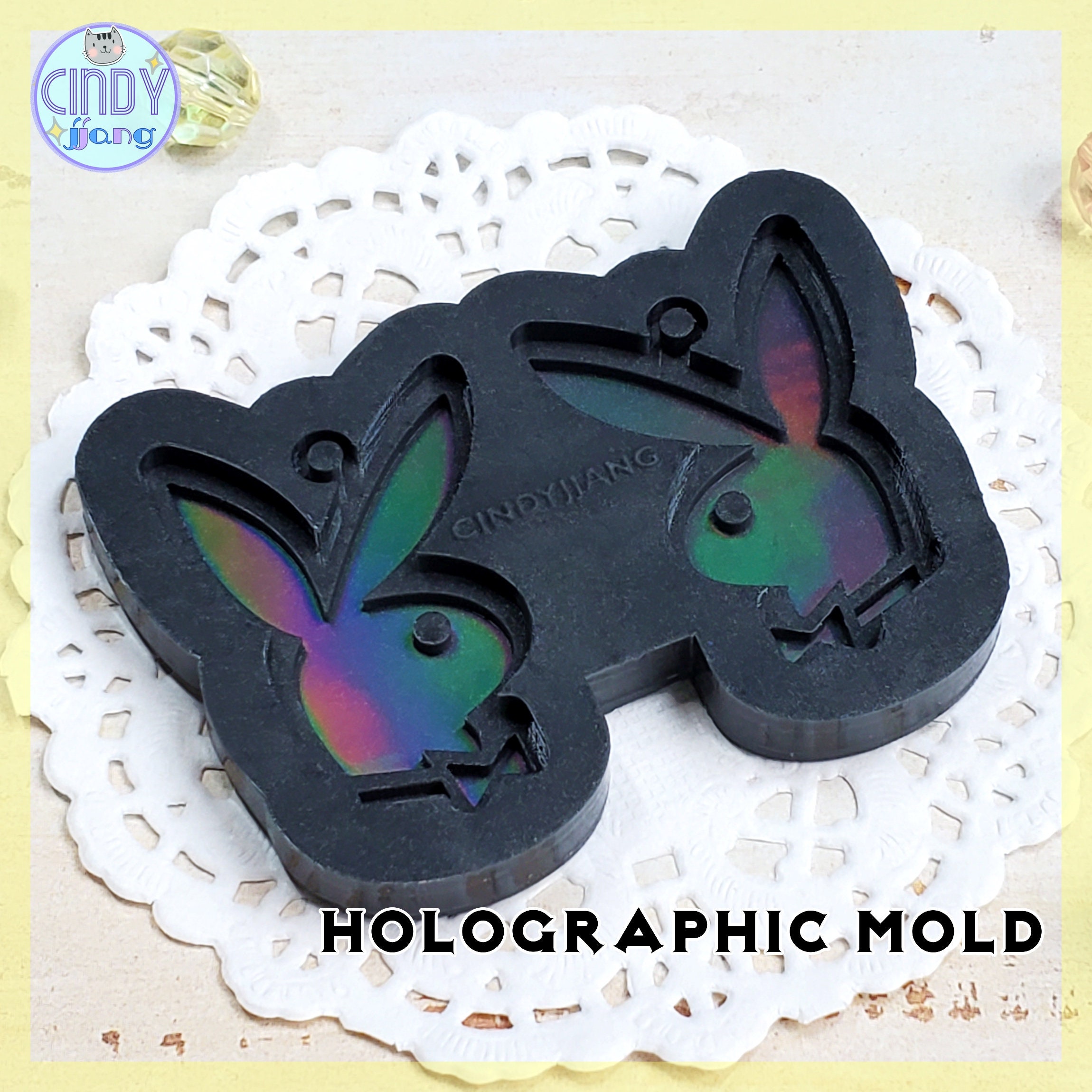 Holographic Glitter Playboy Bunny Resin Craft – Dryp Factory