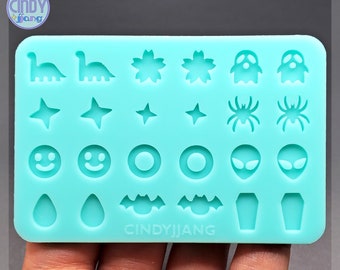 Itty Bitty Shaker Bits #2 Flat Mold | Shiny Silicone Mold for Resin / Wax / Clay / 3D Nail Art | Tiny Shapes | Shaker Inserts / Fillers
