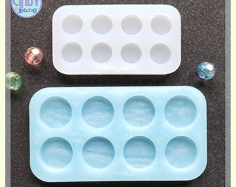 0.5 inch / 0.75 inch - Circle Stud Earrings Mold | Shiny Silicone Mold | Flat Round Cabochon Mold for Resin, Clay, Wax, Candy, Food making