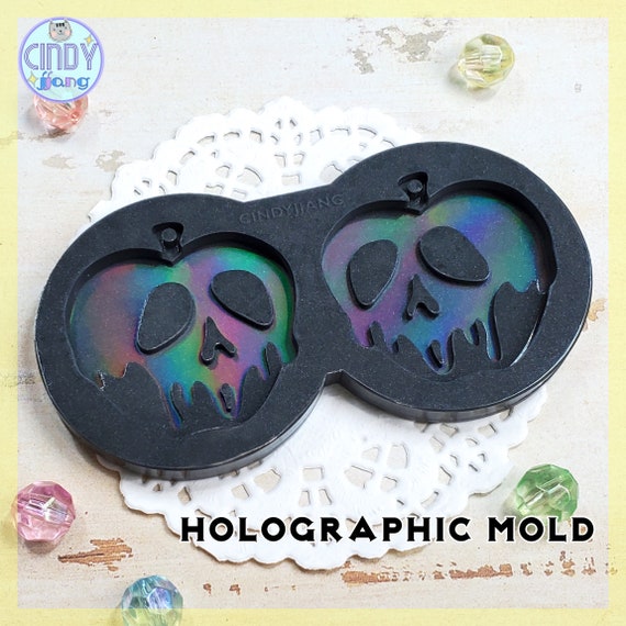 Holographic - Poison Apple - Earrings, Keychains Mold | Layered HOLO Silicone Mold for Resin Craft | for Epoxy, UV Resin