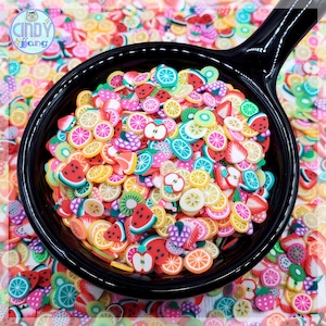 Sweet Fruit Mix • 5g 10g 20g • Polymer Clay Slice Sprinkles for Slime, Resin Shaker Filler, Decoden, Tumbler, Nail Art, DIY Craft Projects