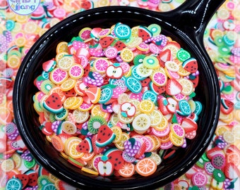 Sweet Fruit Mix • 10g / 20g • Polymer Clay Slice Sprinkles for Slime, Resin Shaker Filler, Decoden, Tumbler, Nail Art, DIY Craft Projects