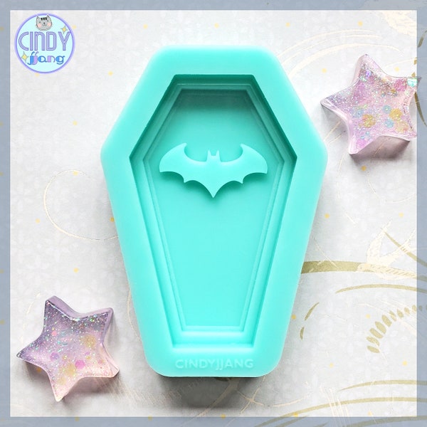 Bat Coffin Layered Flat Silicone Mold | great for making Keychain, Pendant, Magnet, Chocolate, Candy | for Resin, Wax, Clay, Food making