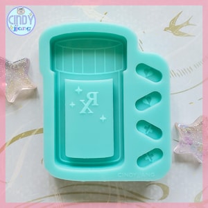 Pill Bottle Shaker with Bits Mold | Shiny Silicone Mold for Resin Craft | Epoxy, UV Resin Mold