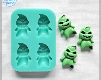 3D MOLD - Ghost Monster Silicone Mold - For making Resin Cabochons, Wax melts, Polymer clay jewelry | Food making, Chocolate, Jelly, etc.