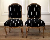 Late 19th Century Giltwood Louis XV Style French Chairs in Vintage Upholstery