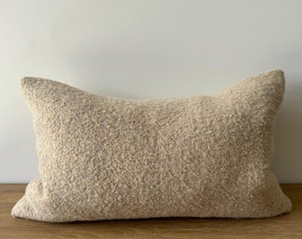 Custom Wool and Linen Blend Pillow with Brass Zipper and Down Feather Insert