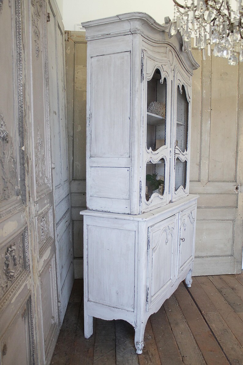 Antique Painted TwoPiece Buffet DeuxCorps Etsy