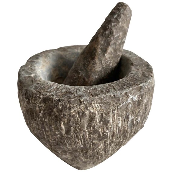 Antique Stone Mortar and Pestle Set Etsy