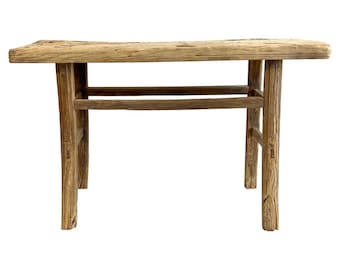 Vintage Elm Wood Console Table