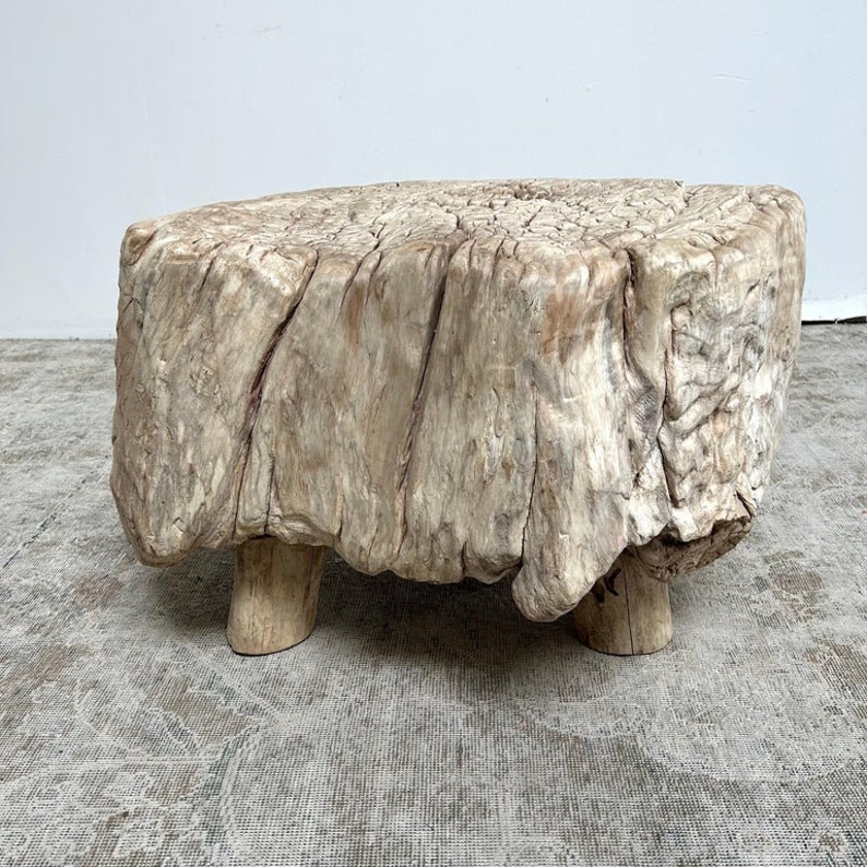 Cypress Wood Stump Side Table Etsy