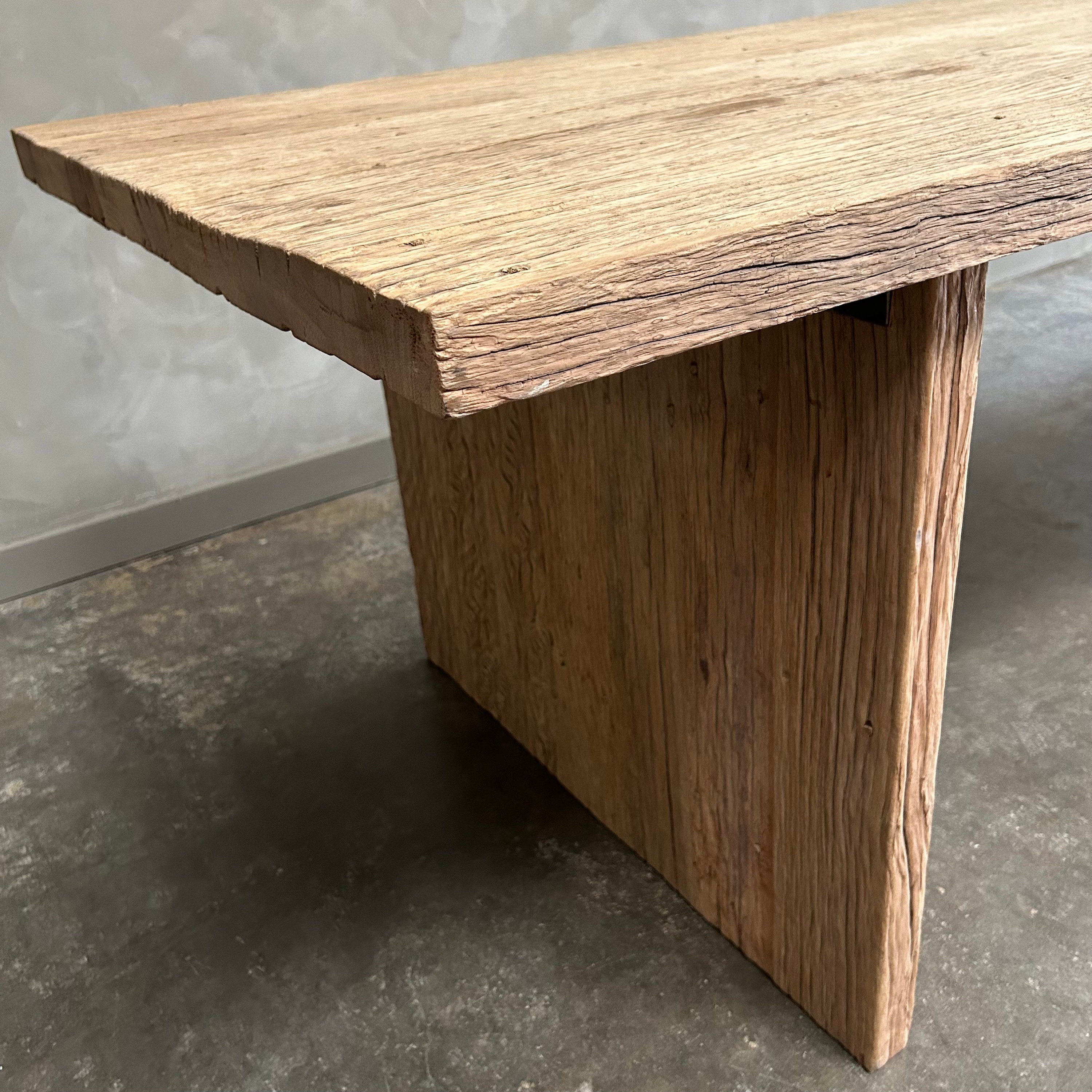 Reclaimed elm sale wood dining table