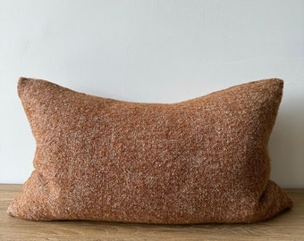 Custom Made Linen and Wool Blend Pillow with Down Feather Insert