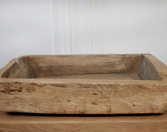 Vintage Wood Trough Bowl Centerpiece