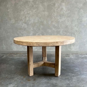 Custom Made Round Elm Wood Dining Table 42&quot;