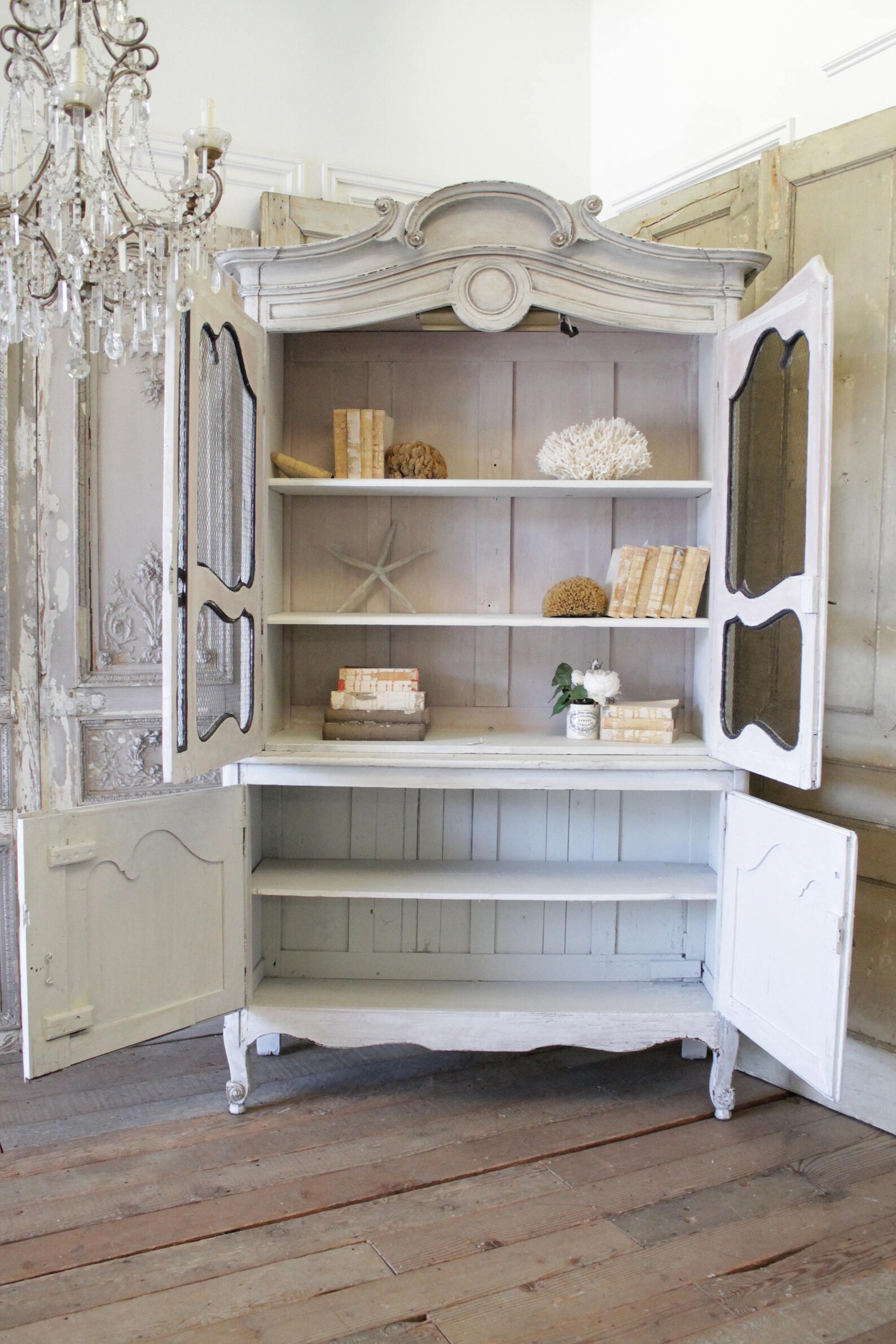 Antique Painted TwoPiece Buffet DeuxCorps Etsy