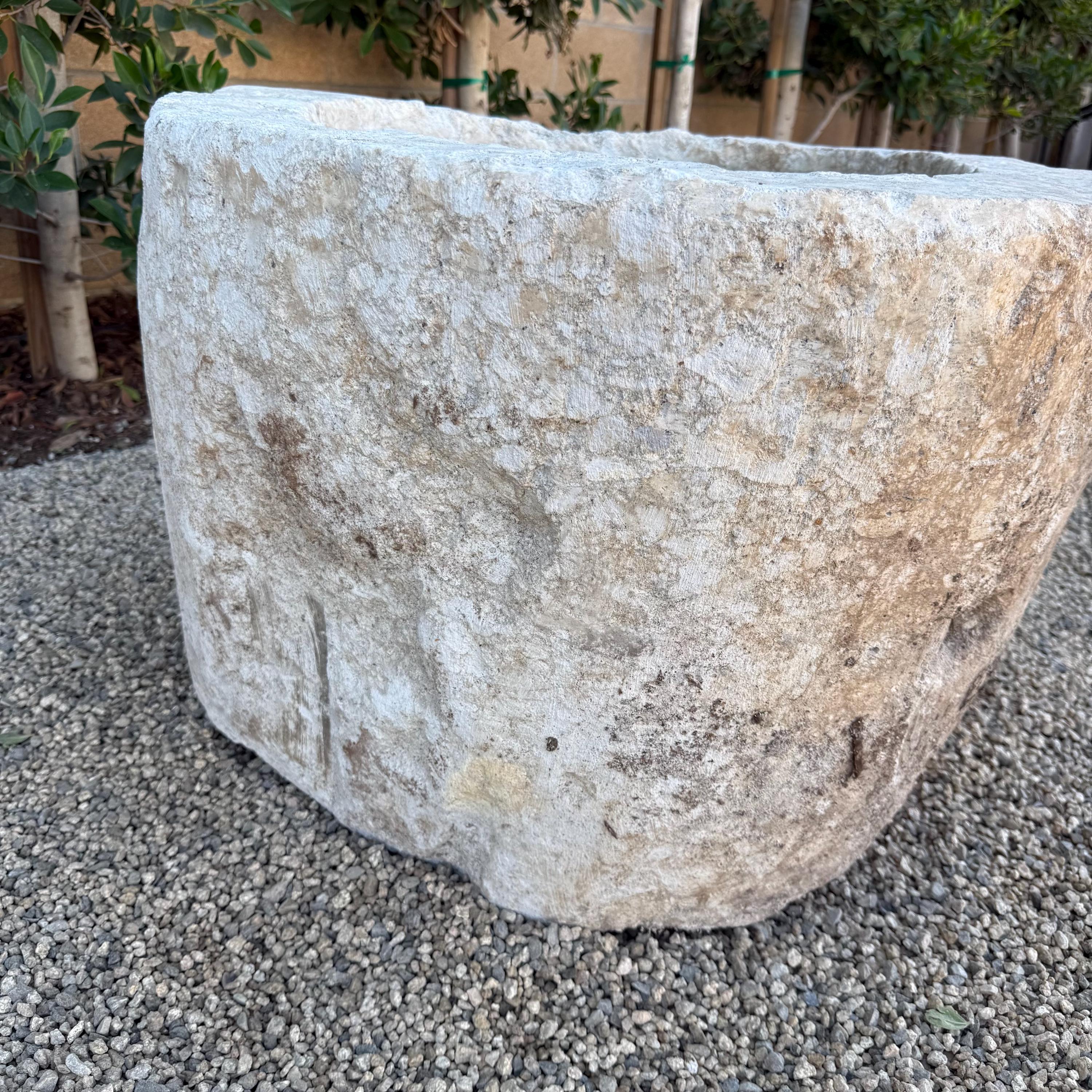 Large Round Limestone Trough - Etsy