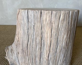 Vintage Elm Wood Stump Table 52926F