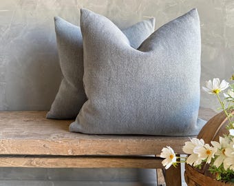 100% Hemp Pillow with Down Insert in Stone