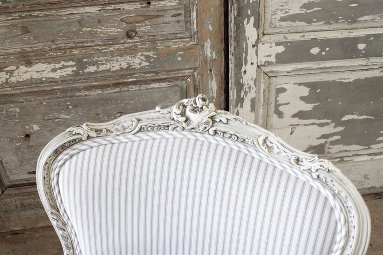 French Arm Chair in Ticking Etsy