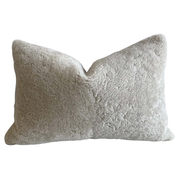 SALE Custom Natural Shearling Sheep Lumbar Pillow