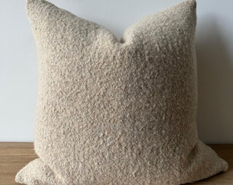 Custom Made Linen and Wool Accent Pillow with Down Feather Insert