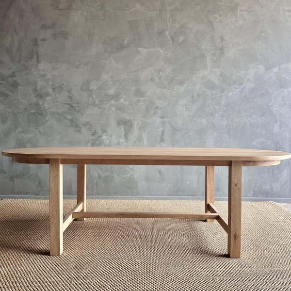 White Oak Oval Table Etsy