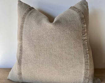100% Natural Linen Stone Washed Accent Pillow with Down Feather Insert