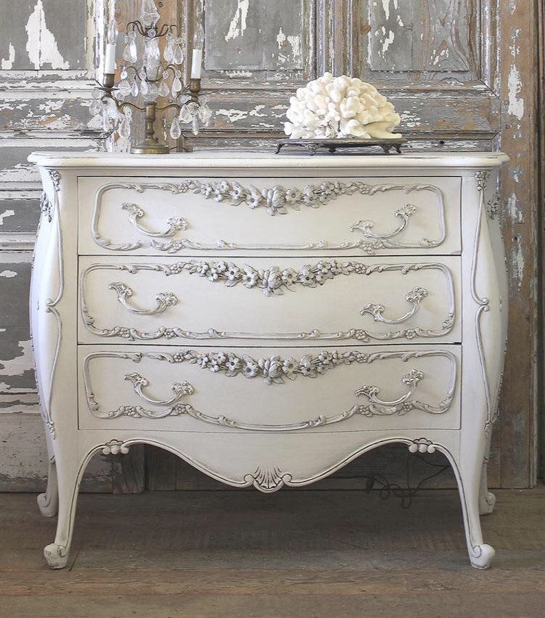 Antique french dresser bombe chest Etsy