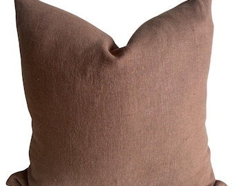 Belgian Linen Pillow Cover in Cinnamon