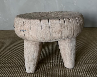 Vintage Reclaimed Elm Wood Stump Table